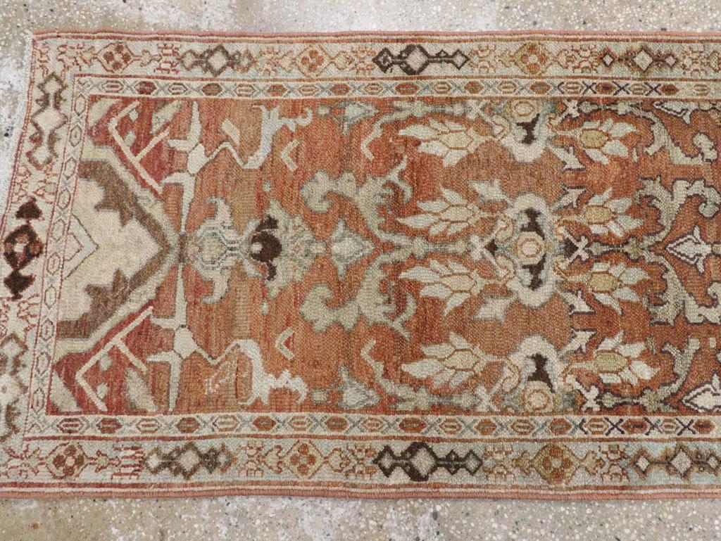 Wool Early 20th Century Handmade Persian Malayer Runner For Sale