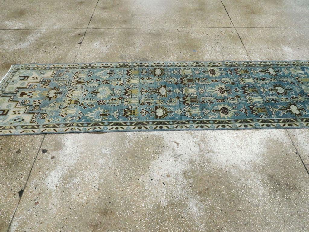 Wool Early 20th Century Handmade Persian Malayer Runner For Sale