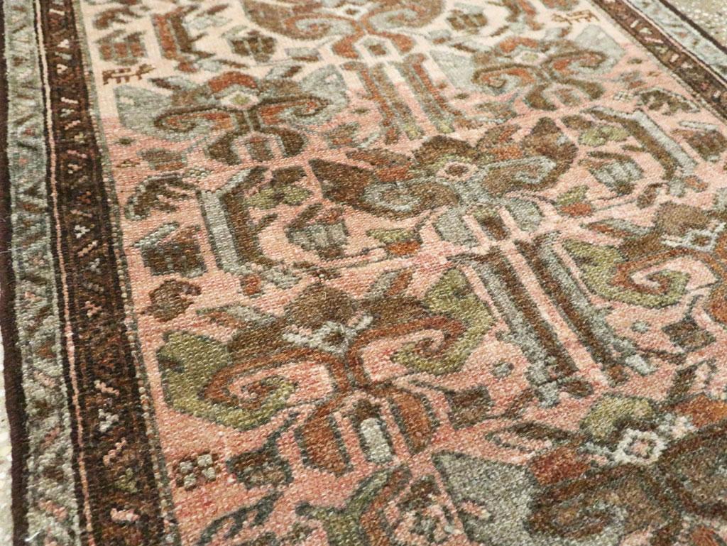 Wool Early 20th Century Handmade Persian Malayer Runner For Sale