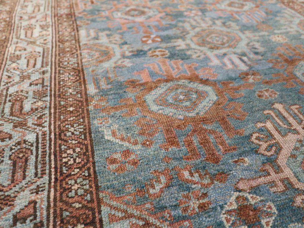 Rustic Early 20th Century Handmade Persian Malayer Small Accent Rug For Sale