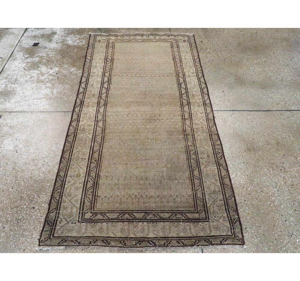Hand-Knotted Early 20th Century Handmade Persian Malayer Throw Rug For Sale