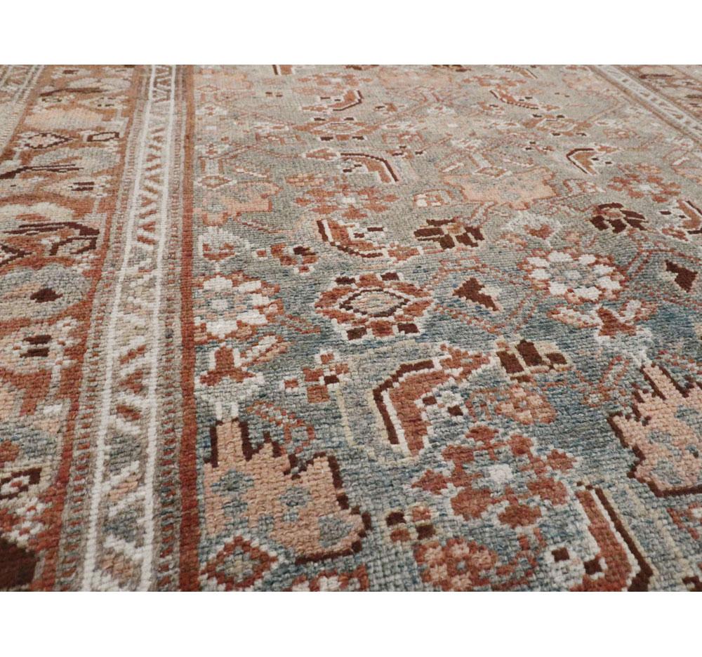 Wool Early 20th Century Handmade Persian Malayer Throw Rug For Sale