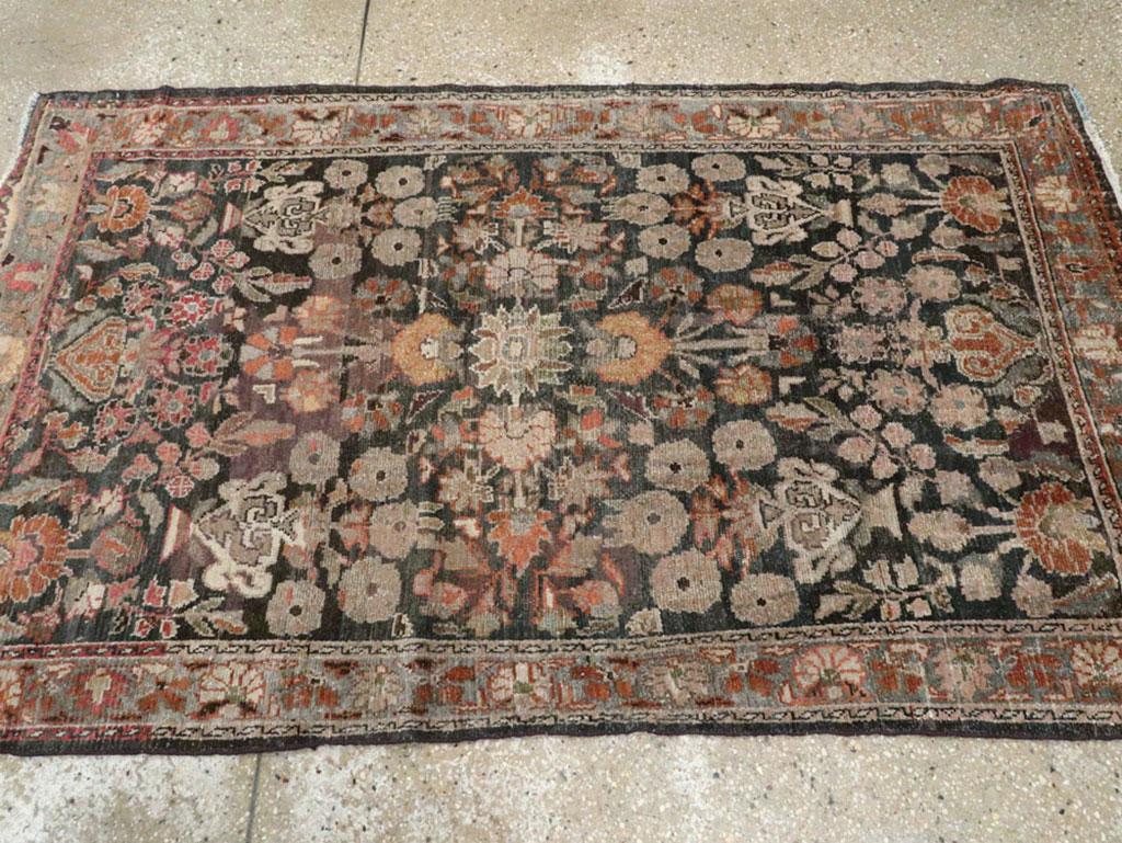 Early 20th Century Handmade Persian Malayer Throw Rug For Sale 2