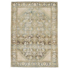 Early 20th Century Handmade Persian Malayer Throw Rug