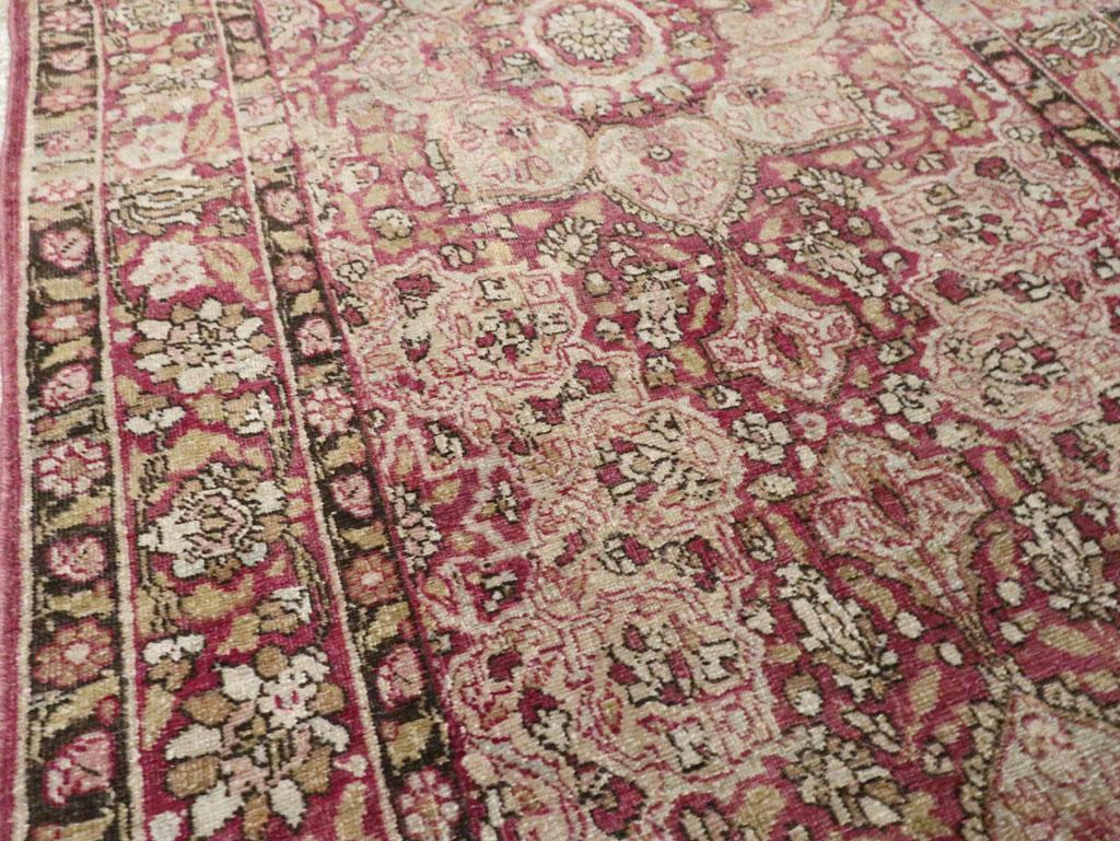 Early 20th Century Handmade Persian Mashad Runner In Excellent Condition For Sale In New York, NY