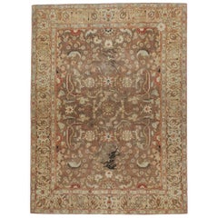 Early 20th Century Handmade Persian Pictorial Tabriz Accent Rug