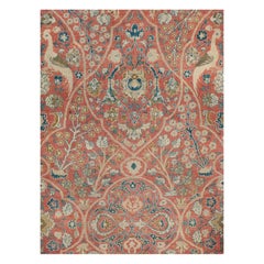 Early 20th Century Handmade Persian Pictorial Tabriz Large Room Size Carpet