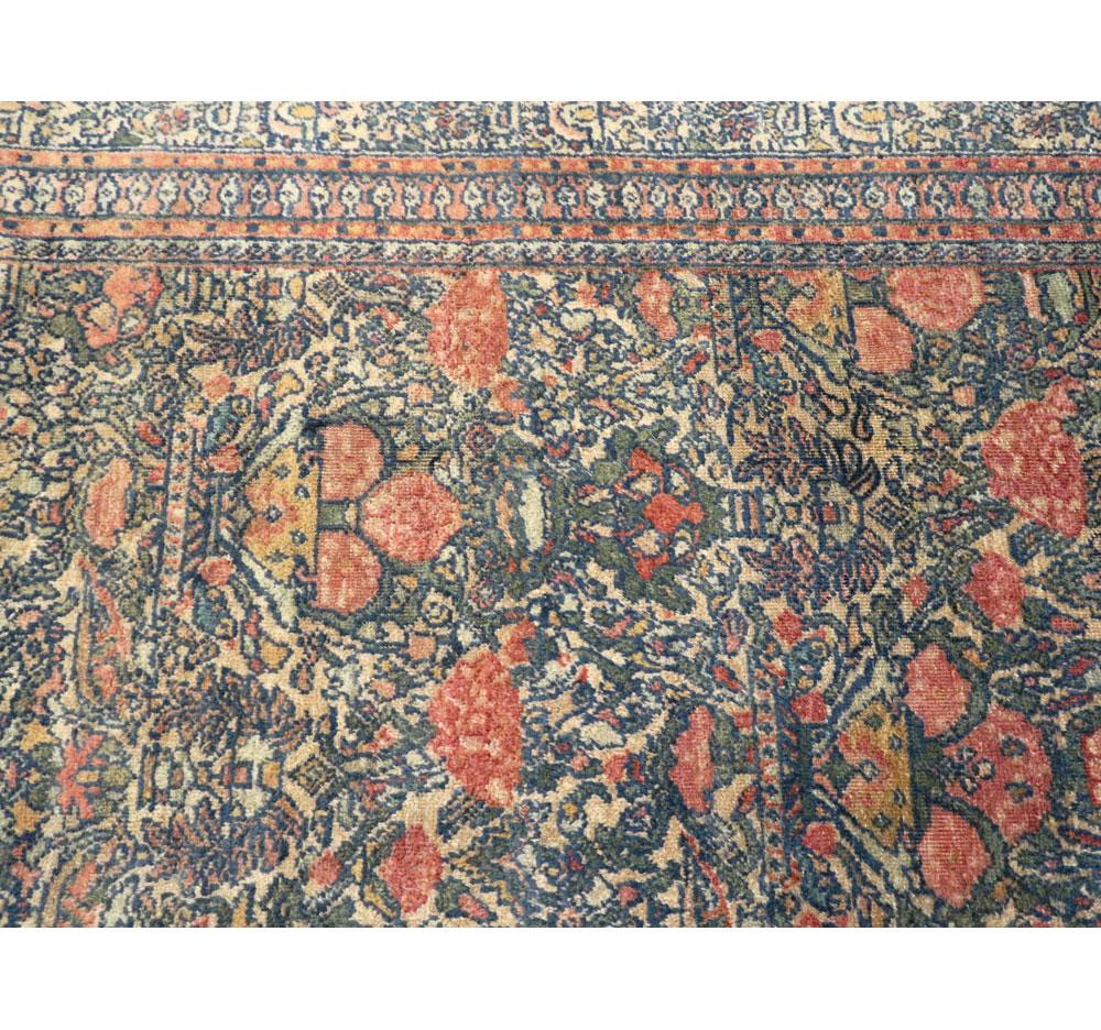 Early 20th Century Handmade Persian Room Size Rug Inspired by European Designs For Sale 1