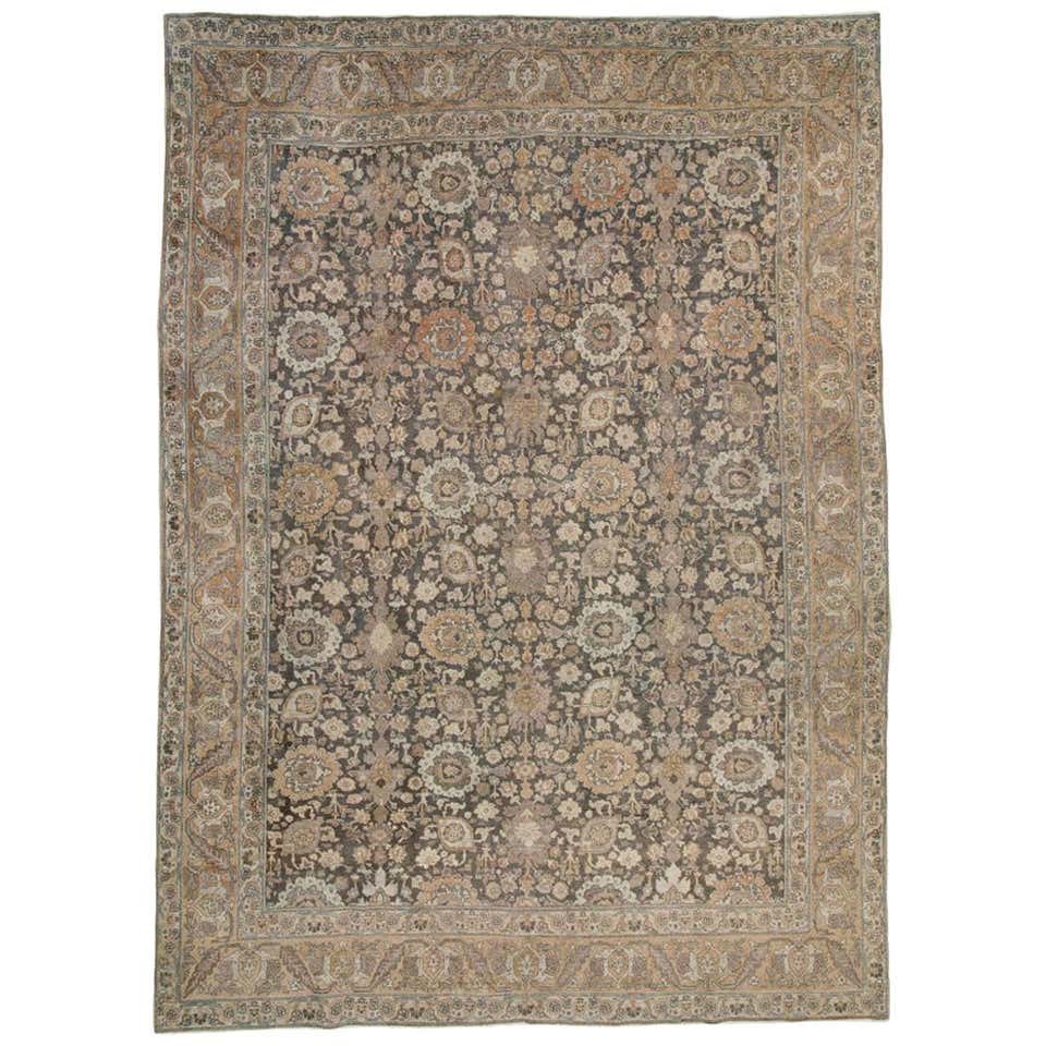Mid-20th Century Handmade Persian Tabriz Large Room Size Carpet For ...