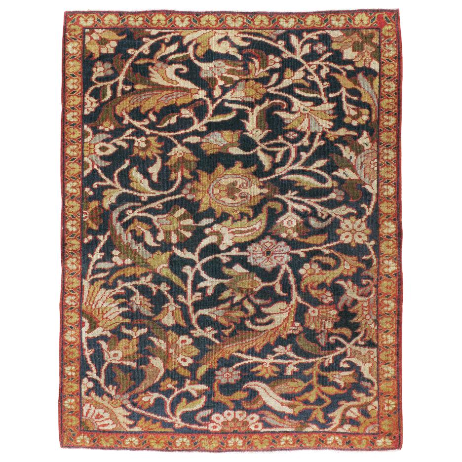 Early 20th Century Handmade Persian Sampler Mahal Throw Rug For Sale