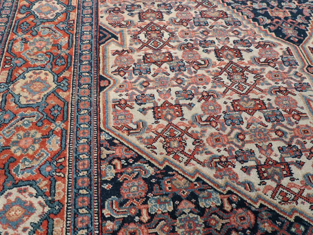 Rustic Early 20th Century Handmade Persian Senneh Accent Rug For Sale