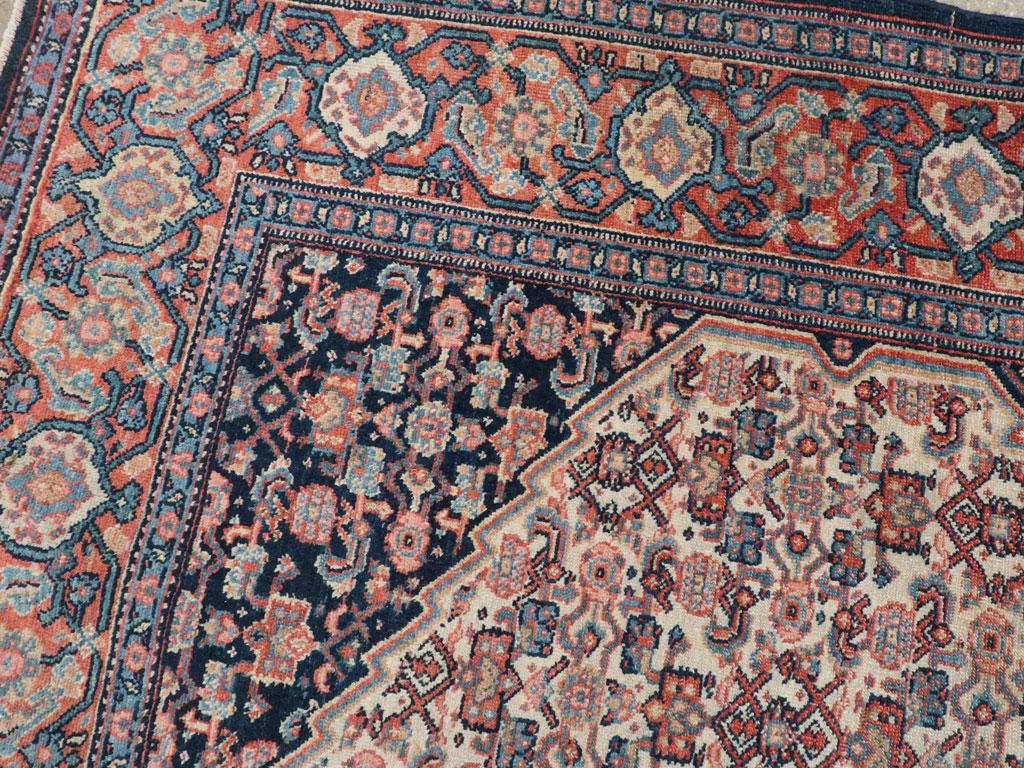 Hand-Knotted Early 20th Century Handmade Persian Senneh Accent Rug For Sale