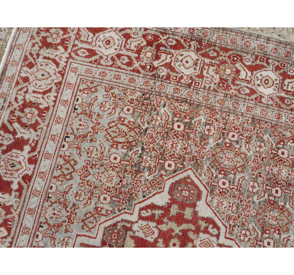 Early 20th Century Handmade Persian Senneh Accent Rug In Excellent Condition For Sale In New York, NY