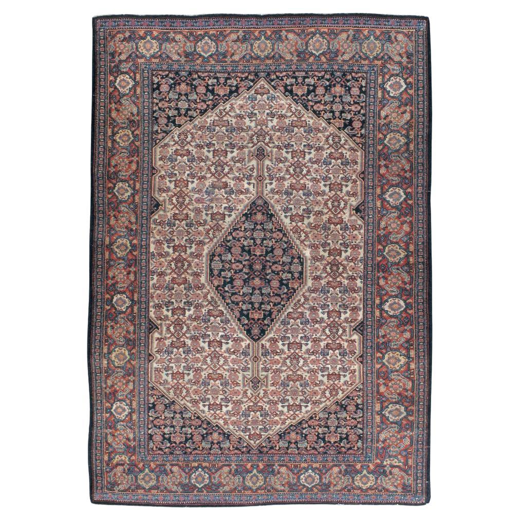 Early 20th Century Handmade Persian Senneh Accent Rug For Sale