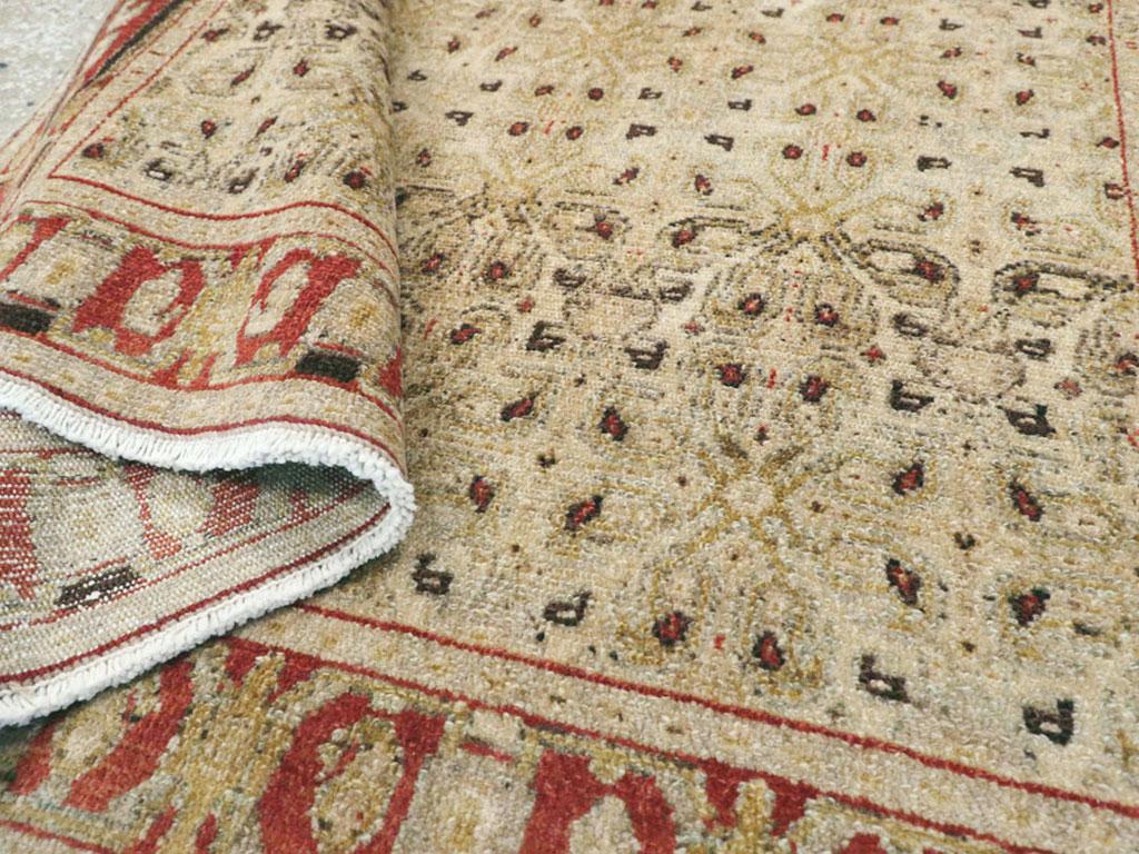 Wool Early 20th Century Handmade Persian Senneh Malayer Throw Rug For Sale