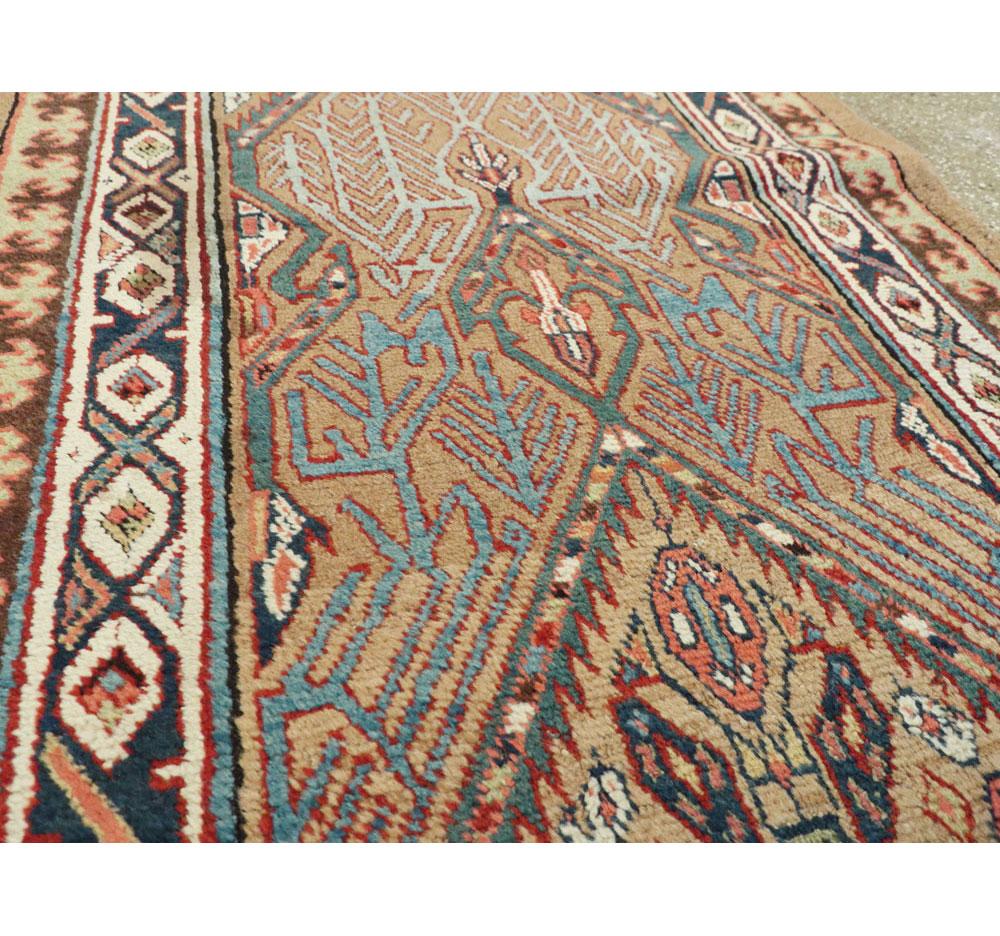 Wool Early 20th Century Handmade Persian Serab Runner For Sale