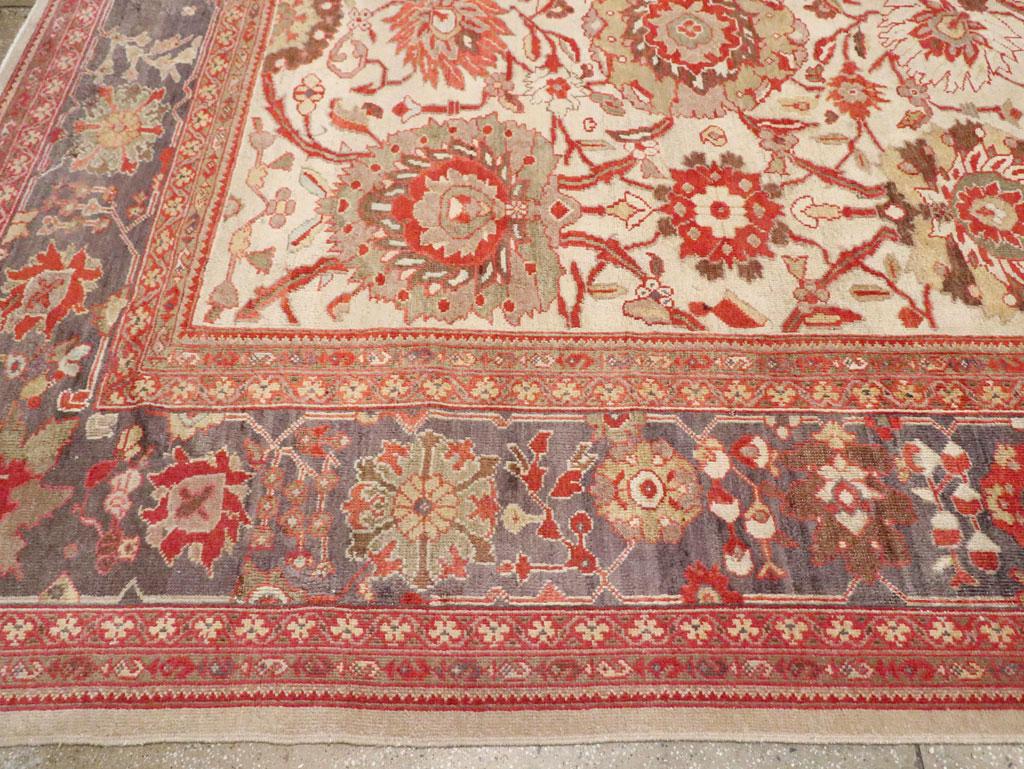 Early 20th Century Handmade Persian Sultanabad Large Carpet For Sale 2