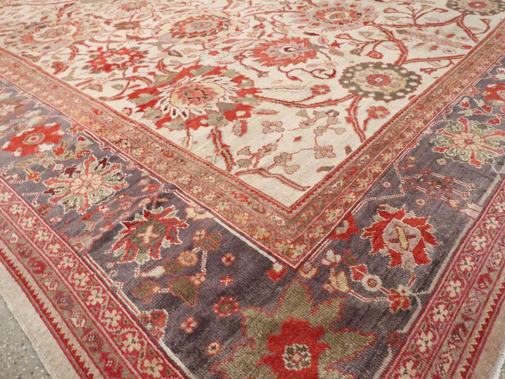 Early 20th Century Handmade Persian Sultanabad Large Carpet For Sale 3