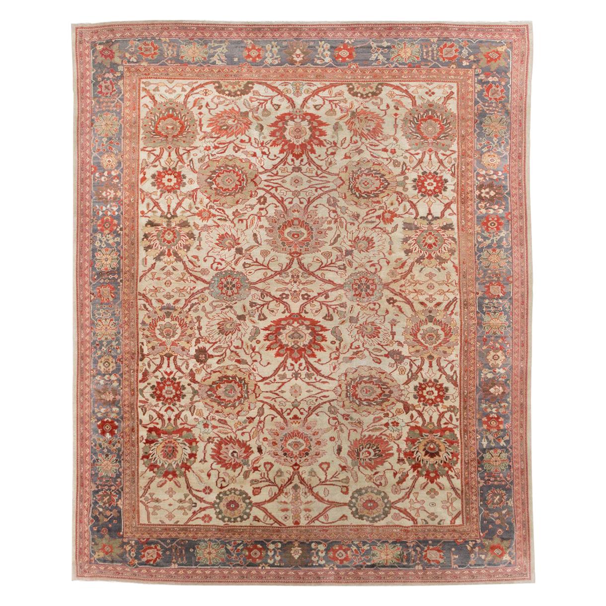 Early 20th Century Handmade Persian Sultanabad Large Carpet For Sale