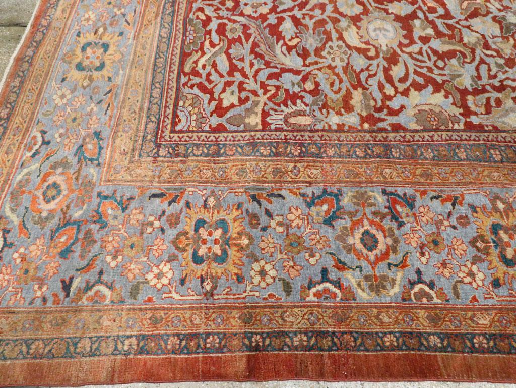 Early 20th Century Handmade Persian Sultanabad Large Square Room Size Carpet For Sale 2