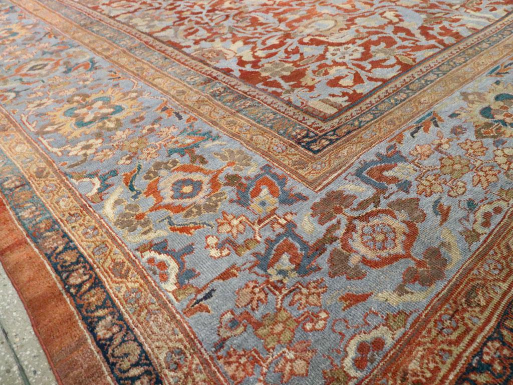 Early 20th Century Handmade Persian Sultanabad Large Square Room Size Carpet For Sale 3