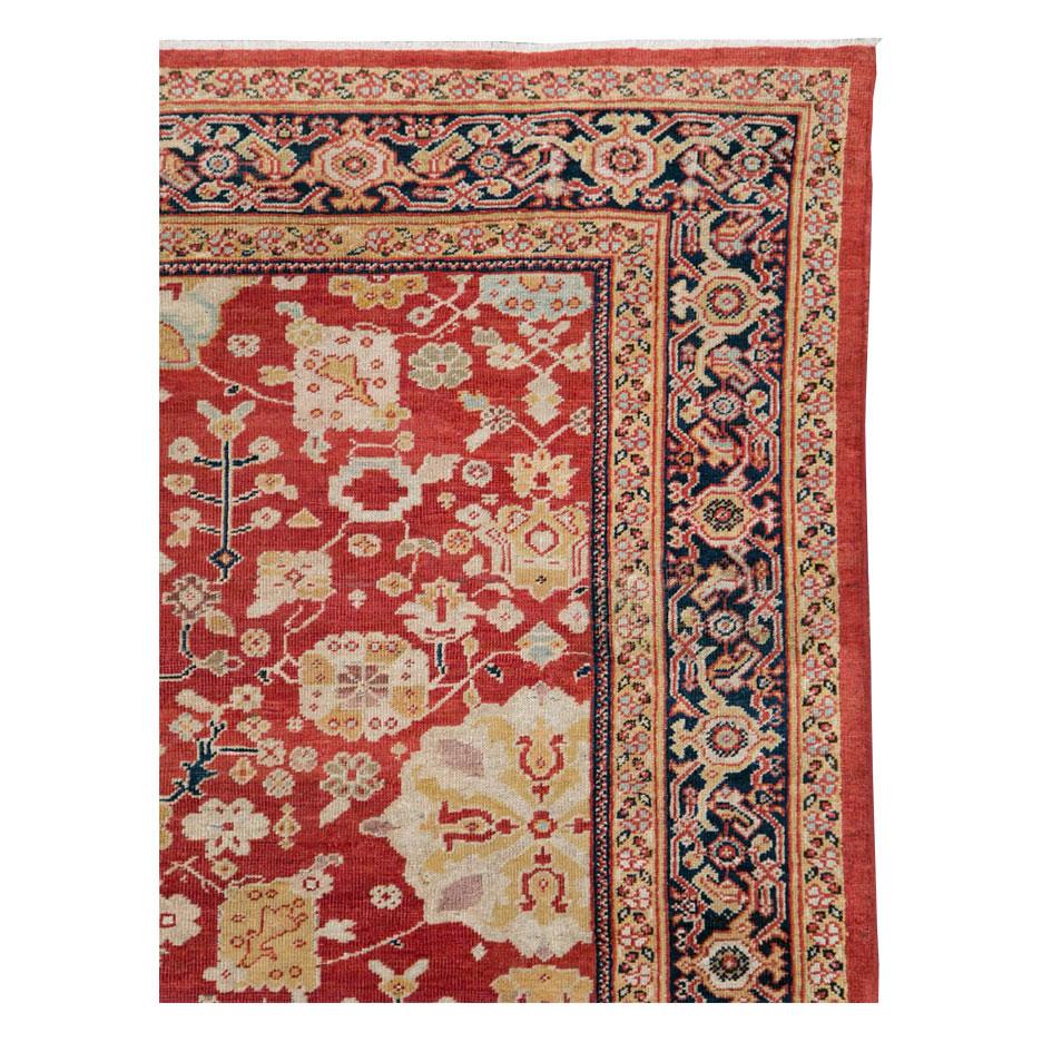 Rustic Early 20th Century Handmade Persian Sultanabad Long and Narrow Gallery Carpet For Sale