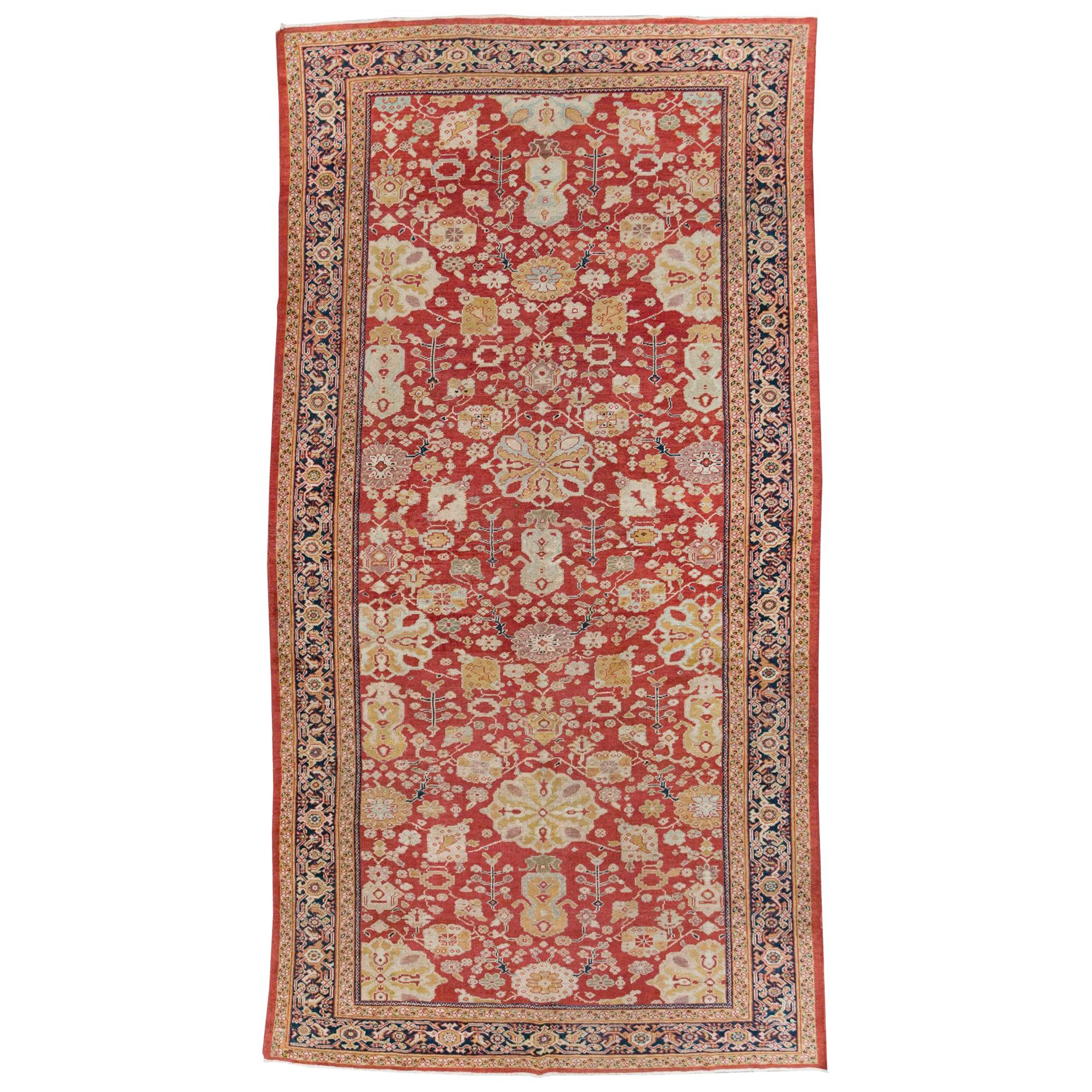Early 20th Century Handmade Persian Sultanabad Long and Narrow Gallery Carpet