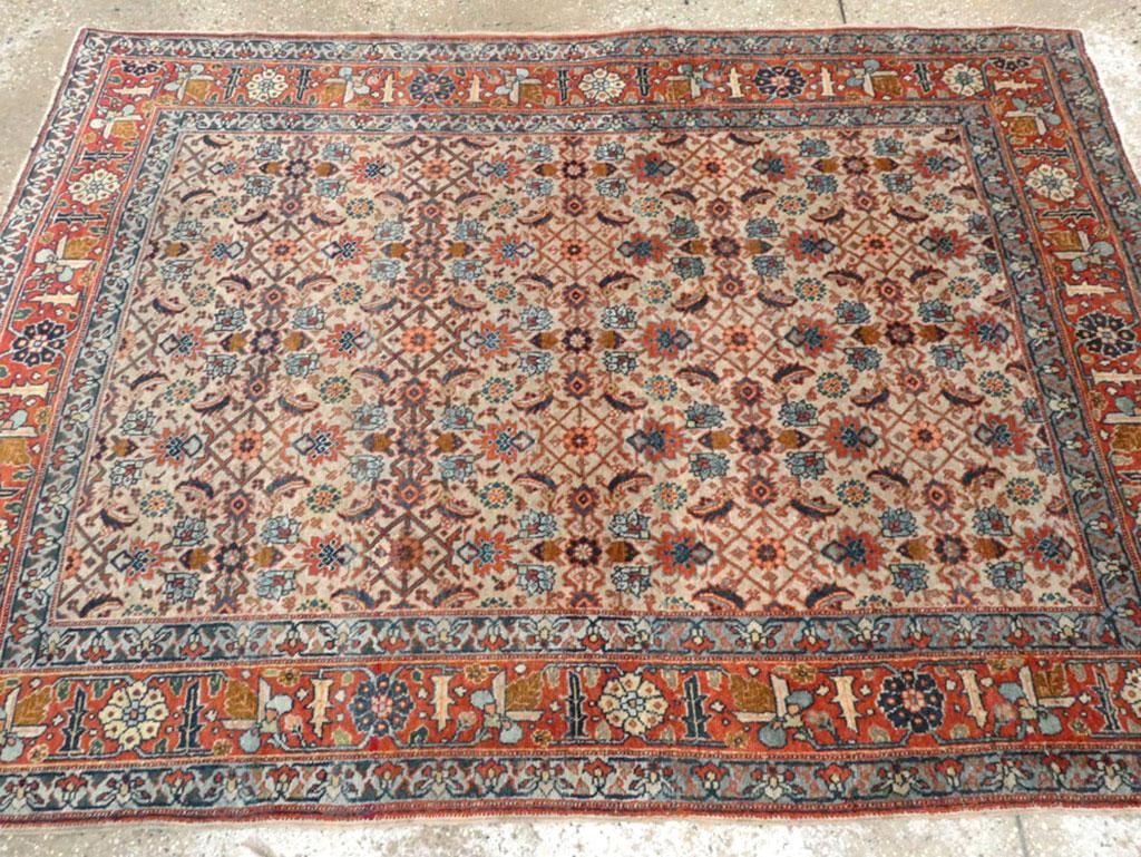 Wool Early 20th Century Handmade Persian Tabriz Accent Rug