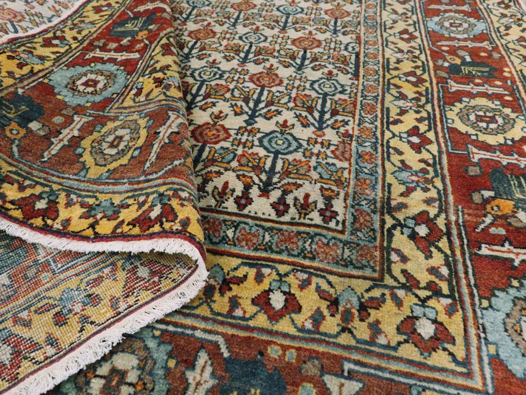 Early 20th Century Handmade Persian Tabriz Accent Rug For Sale 1