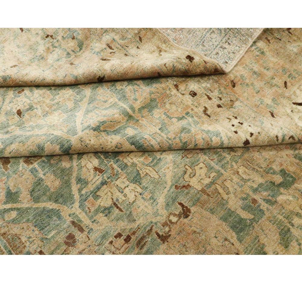 Großer persischer Täbris-Teppich in Zimmergröße, handgefertigt, frühes 20. Jahrhundert im Angebot 3