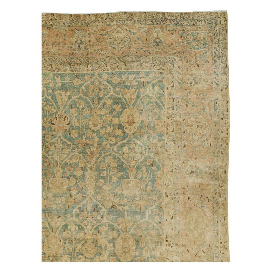 Victorien Début du 20e siècle Tapis persan Tabriz fait à la main Grande pièce en vente