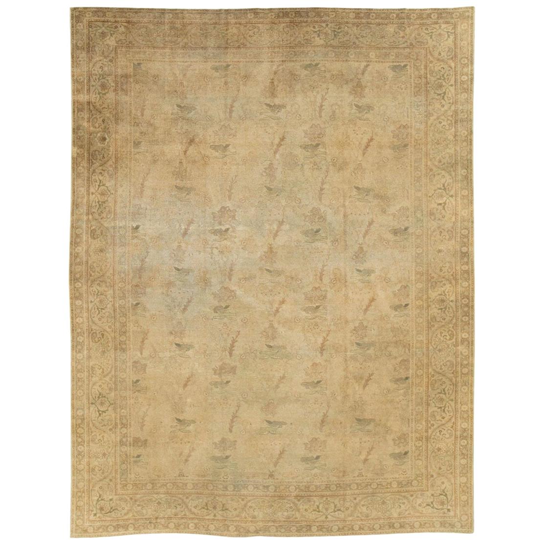Großer persischer Täbris-Teppich in Zimmergröße, handgefertigt, frühes 20. Jahrhundert