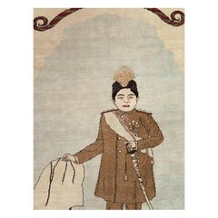 Early 20th Century Handmade Persian Tabriz Pictorial Accent Rug