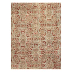 Early 20th Century Handmade Persian Tabriz Room Size Carpet