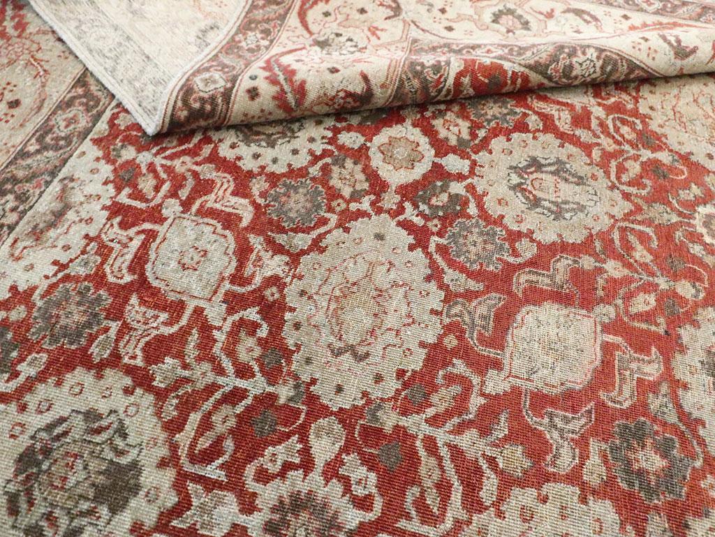 Tapis persan de Tabriz du début du XXe siècle, fait à la main, de taille normale en vente 1