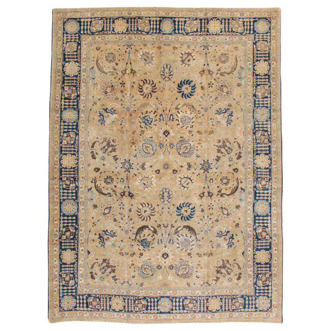 Soft Toned Tribal Persian Afshar Rug, Blue and Beige Palette For Sale