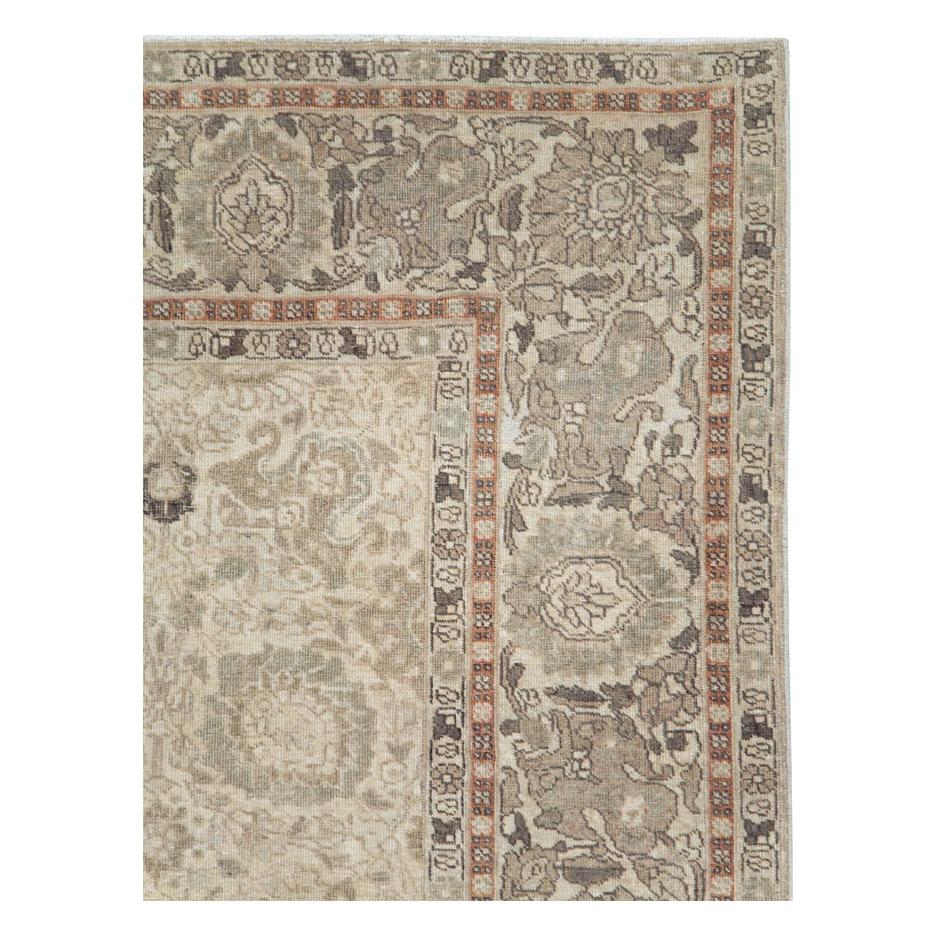 Hand-Knotted Early 20th Century Handmade Persian Tabriz Small Room Size Carpet For Sale