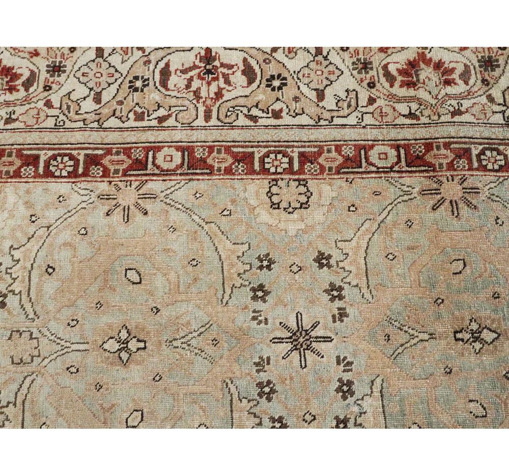 Early 20th Century Handmade Persian Tabriz Small Room Size Carpet For Sale 1