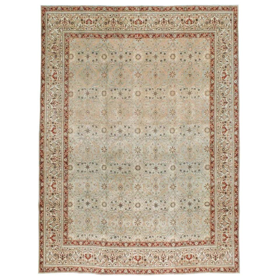 Early 20th Century Handmade Persian Tabriz Small Room Size Carpet in ...