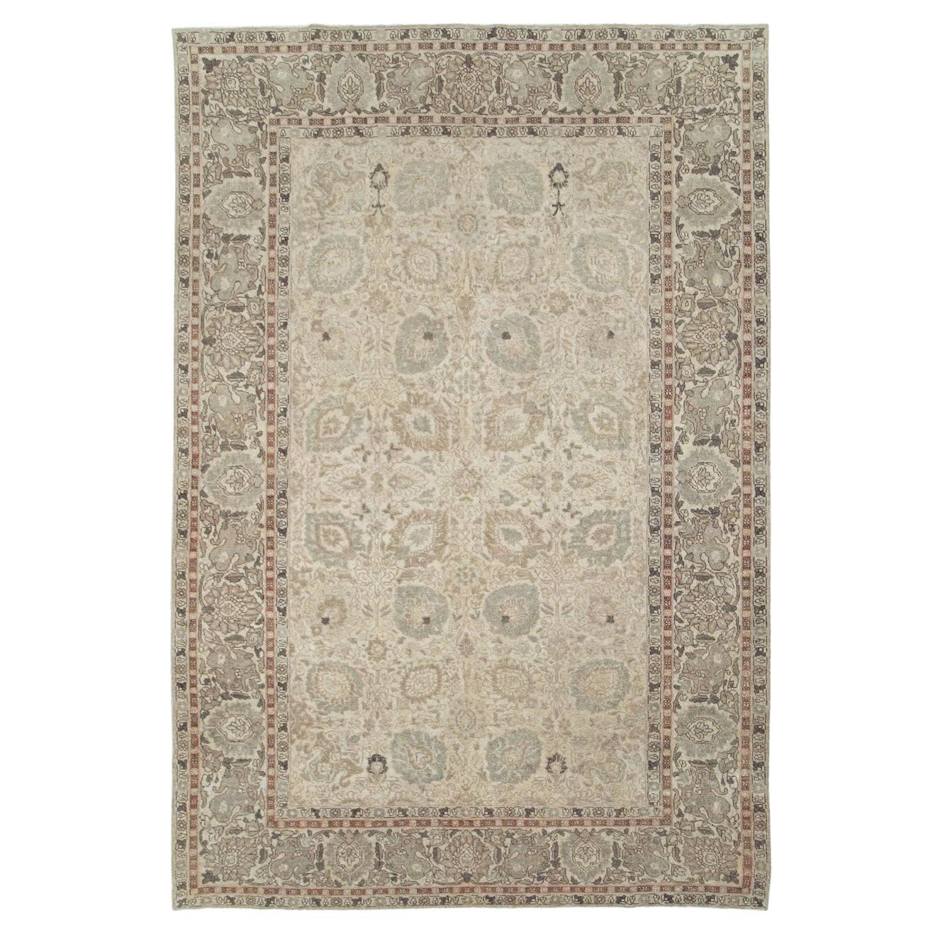 Early 20th Century Handmade Persian Tabriz Small Room Size Carpet For Sale