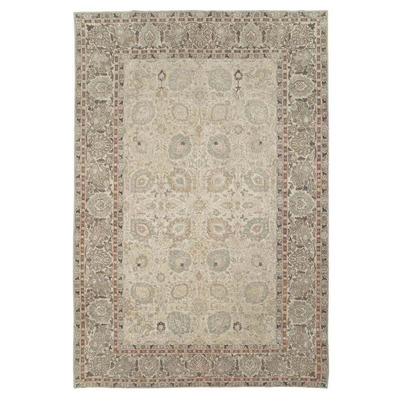 Early 20th Century Handmade Persian Tabriz Small Room Size Carpet in ...
