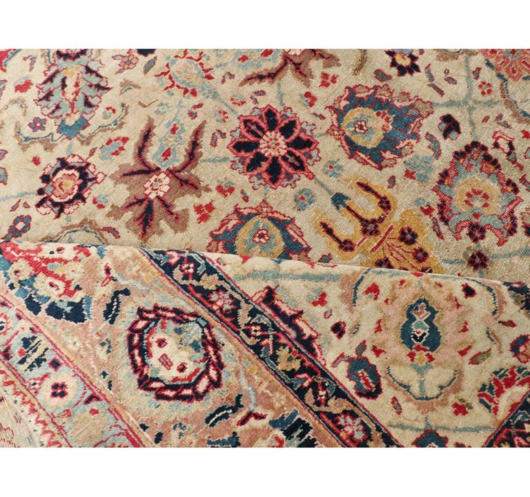Early 20th Century Handmade Persian Tabriz Small Room Size Carpet in ...