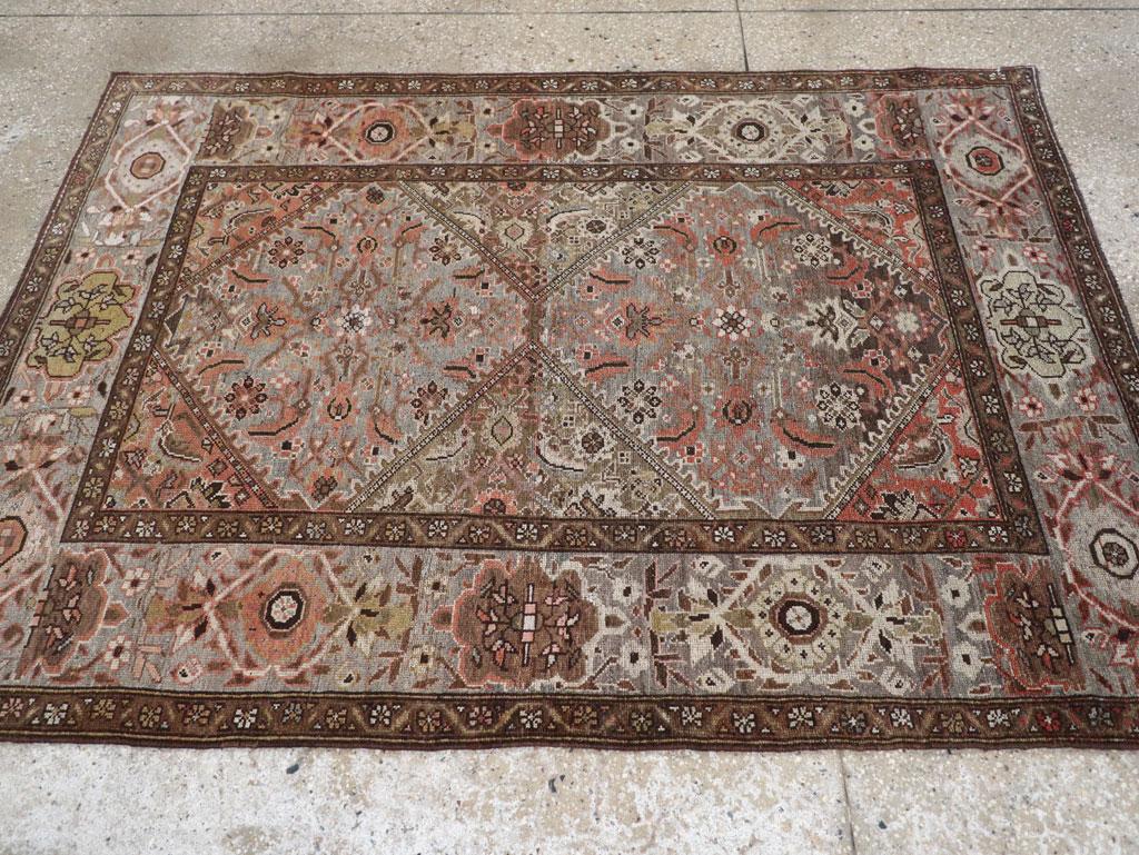Early 20th Century Handmade Persian Tribal Kurd Accent Rug In Excellent Condition For Sale In New York, NY