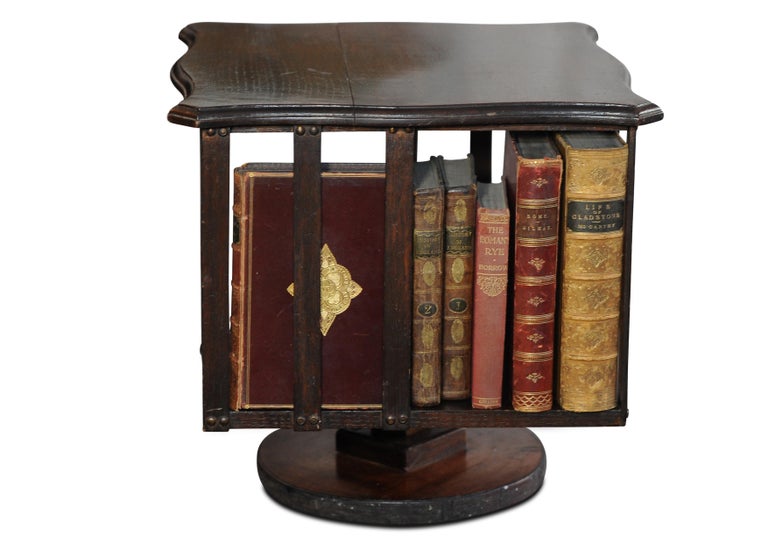 Early 20th Century Handmade Revolving Tabletop Bookcase with Chamfered