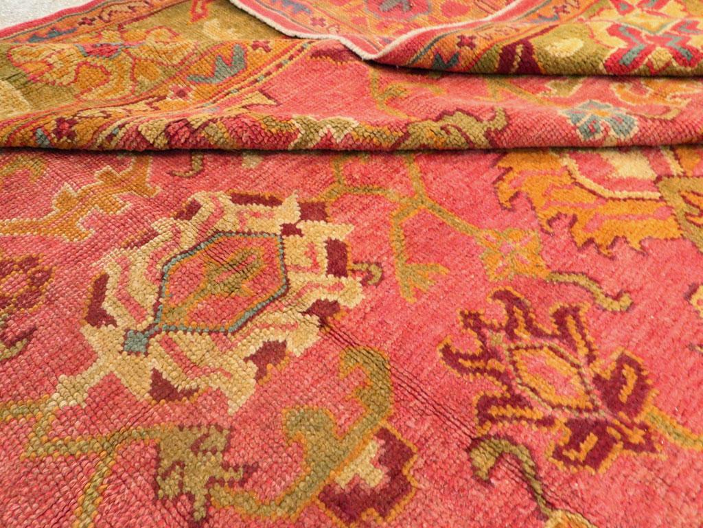 Early 20th Century Handmade Turkish Oushak Room Size Carpet 5