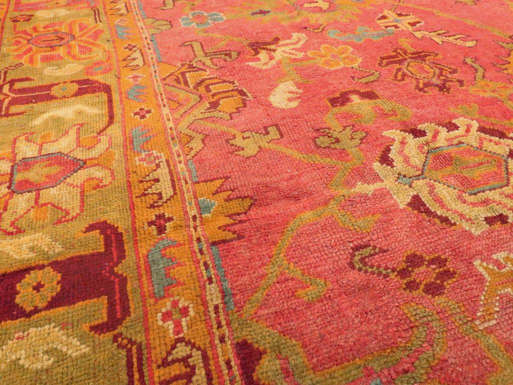 Early 20th Century Handmade Turkish Oushak Room Size Carpet 1