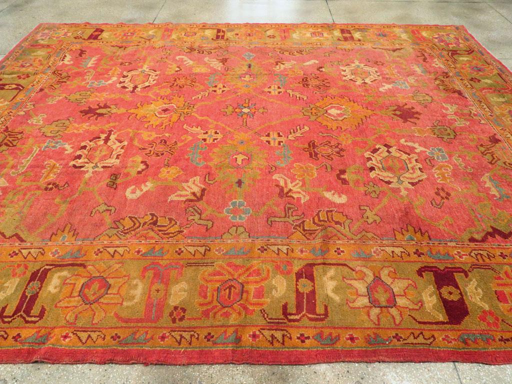 Early 20th Century Handmade Turkish Oushak Room Size Carpet 2