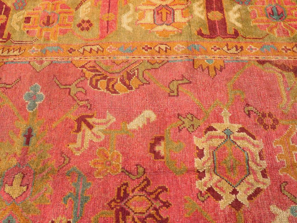 Early 20th Century Handmade Turkish Oushak Room Size Carpet 3