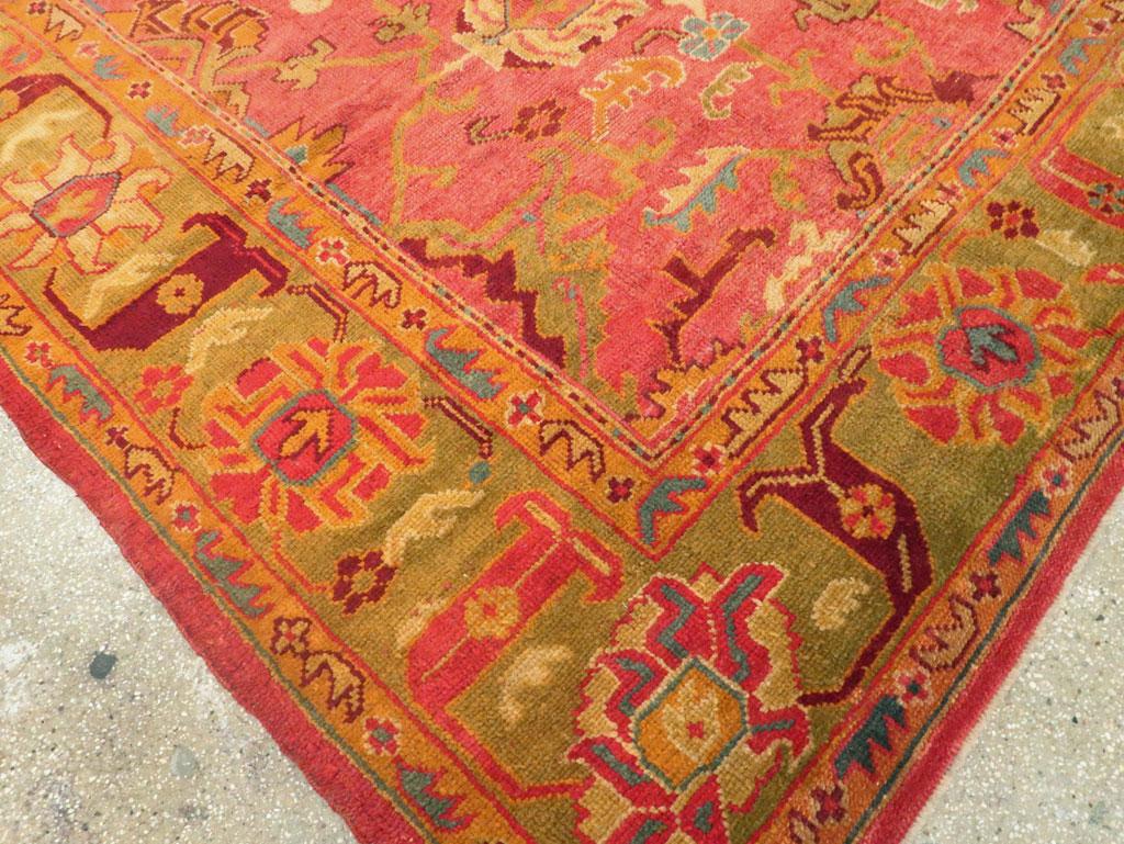 Early 20th Century Handmade Turkish Oushak Room Size Carpet 4