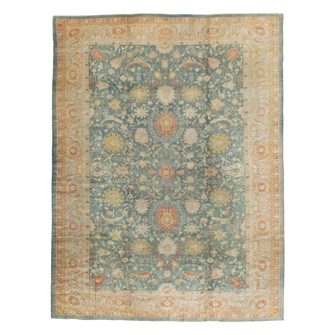 Early 20th Century Handmade Turkish Oushak Large Room Size Carpet